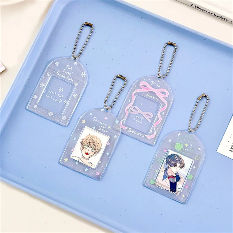 1 Inch Transparent ID Photo Card Holder Mini Postcard Decorative Frame Idol Album Photo Card Holder Collectible Card Display