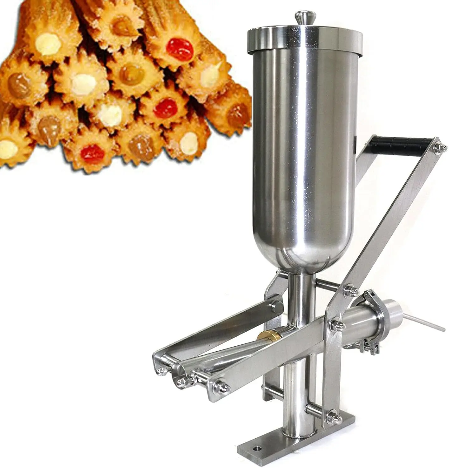 Manual Churro Filler 5L Spanish Churro Maker Machine Fill Machine Stainless Steel Donuts Filler, Latin Fruit Machine For