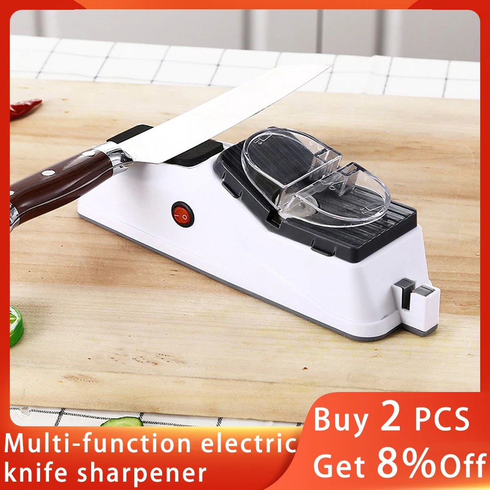 

Электрическая точилка для ножей, многофункциональная автоматическая точилка для ножей, кухонные инструменты для 5-секундной быстрой заточки и полировки с