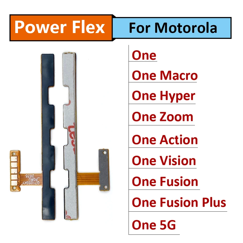 Power On Off Volume Side Button Key Flex Cable For Motorola Moto One Fusion Plus Action Hyper Macro Vision Zoom One 5G