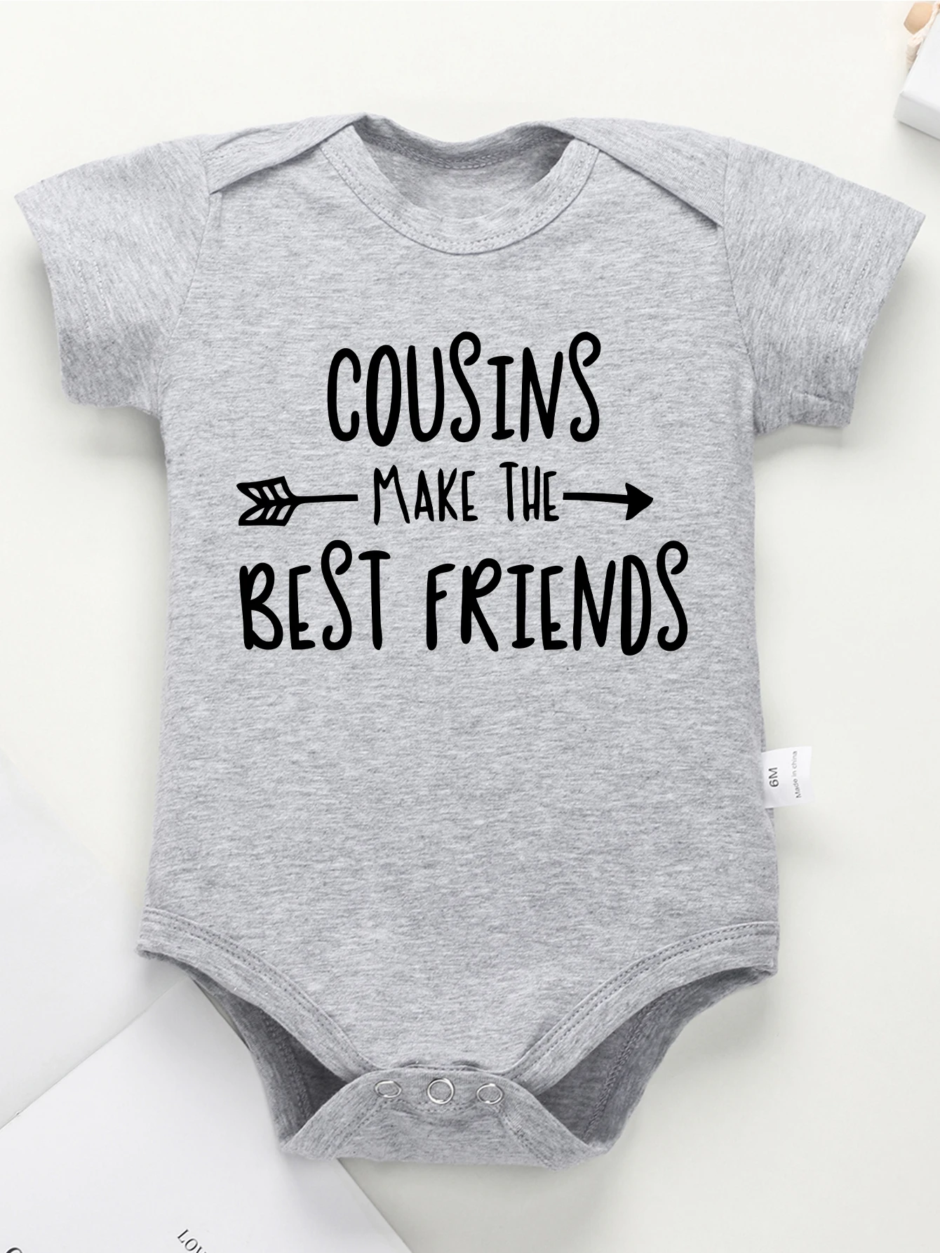 Baby Boy Girl Bodysuit Toddler Infant Jumpsuit Newborn One-pieces Short Sleeve Rompers Cute Cousins Make The Best Friend Print