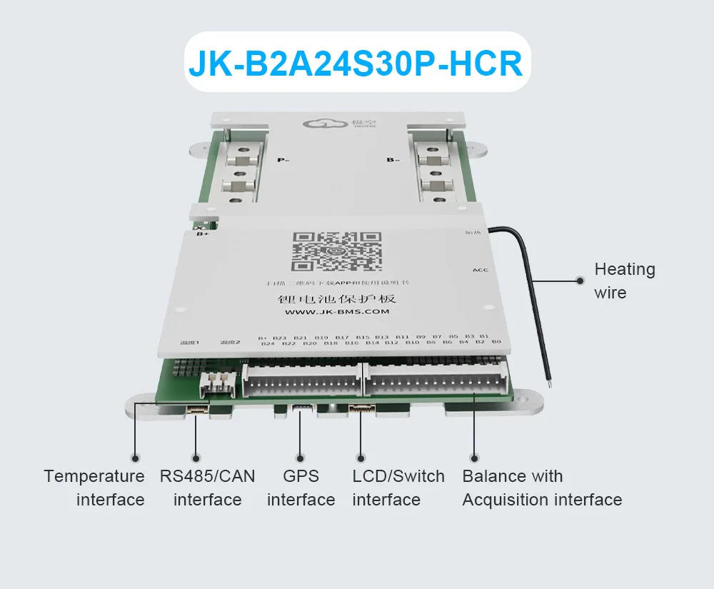 JK BMS V19 BMS 4S 8S 16S 24S 32S 100A 150A 200A 300A HEAT CAN RS485 BT LCD Li-Ion/ Lifepo4/ LTO Batterie 0,6-2A Aktiver Balancer – Detail 10