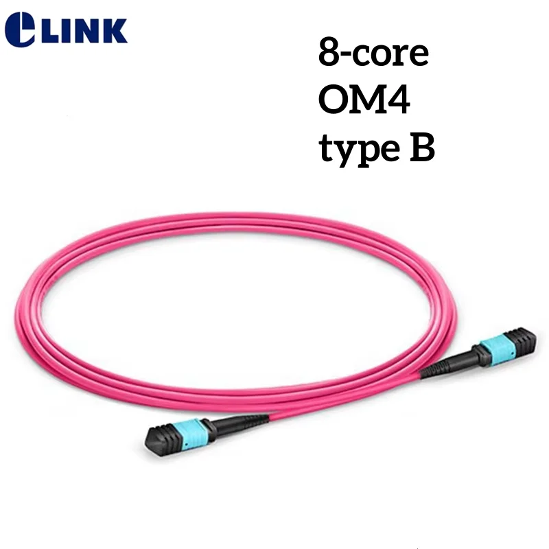 MPO fiber optic patch cord 8 core OM4 female Type B round voilet 1 3 5 10 15 20M MTP jumper optical fiber patch lead OM4