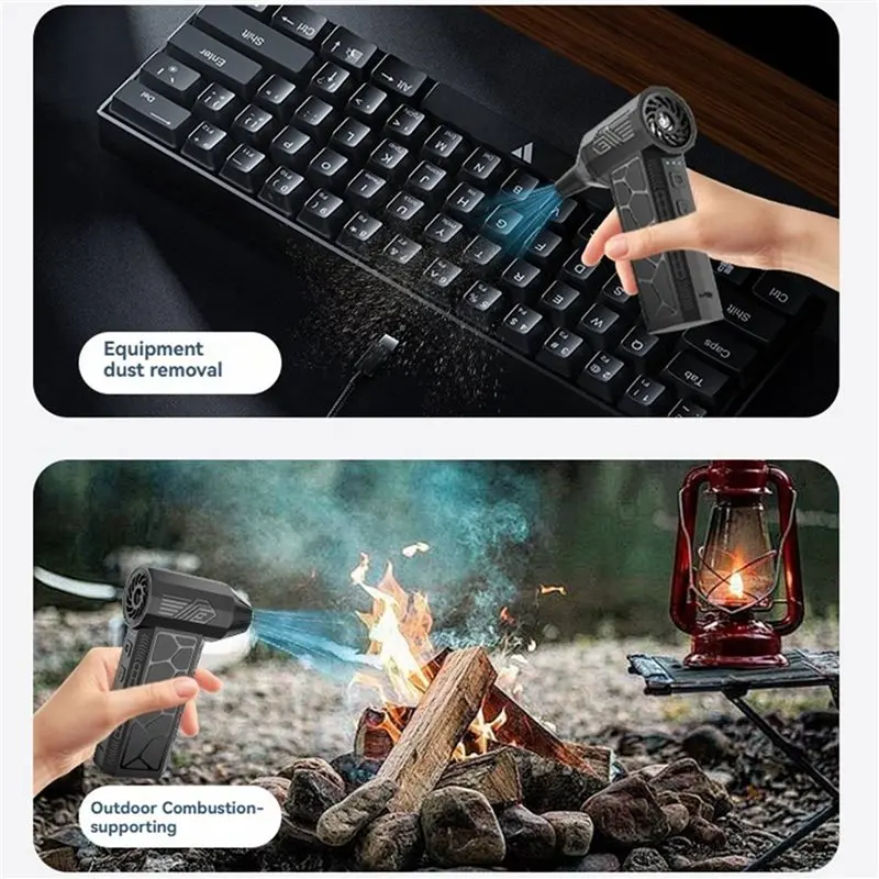 【المفضل!】2X مروحة تربو قوية منفاخ توربينات الرياح عالي السرعة 130000 دورة في الدقيقة 3 منفضة هواء قابلة للتعديل لكمبيوتر السيارة Keyboa #6