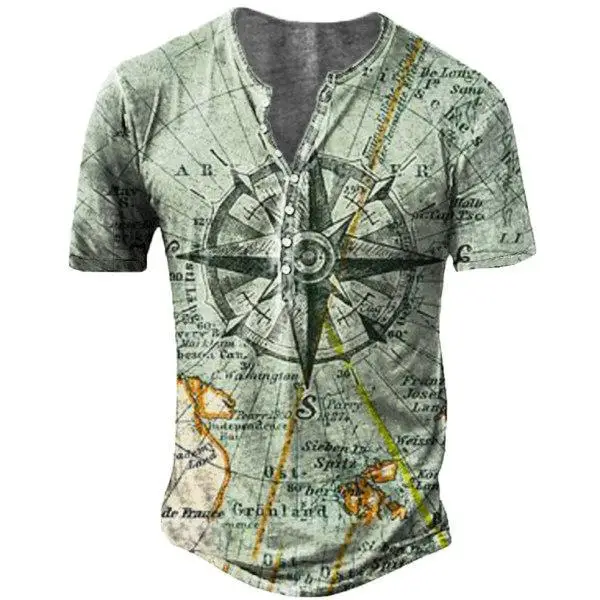 

Fashionable Digital Print Short Sleeve T-Shirt Set 7 Buttons Spring Autumn Casual Wear Standard Fit Polyester Comfortable Soft