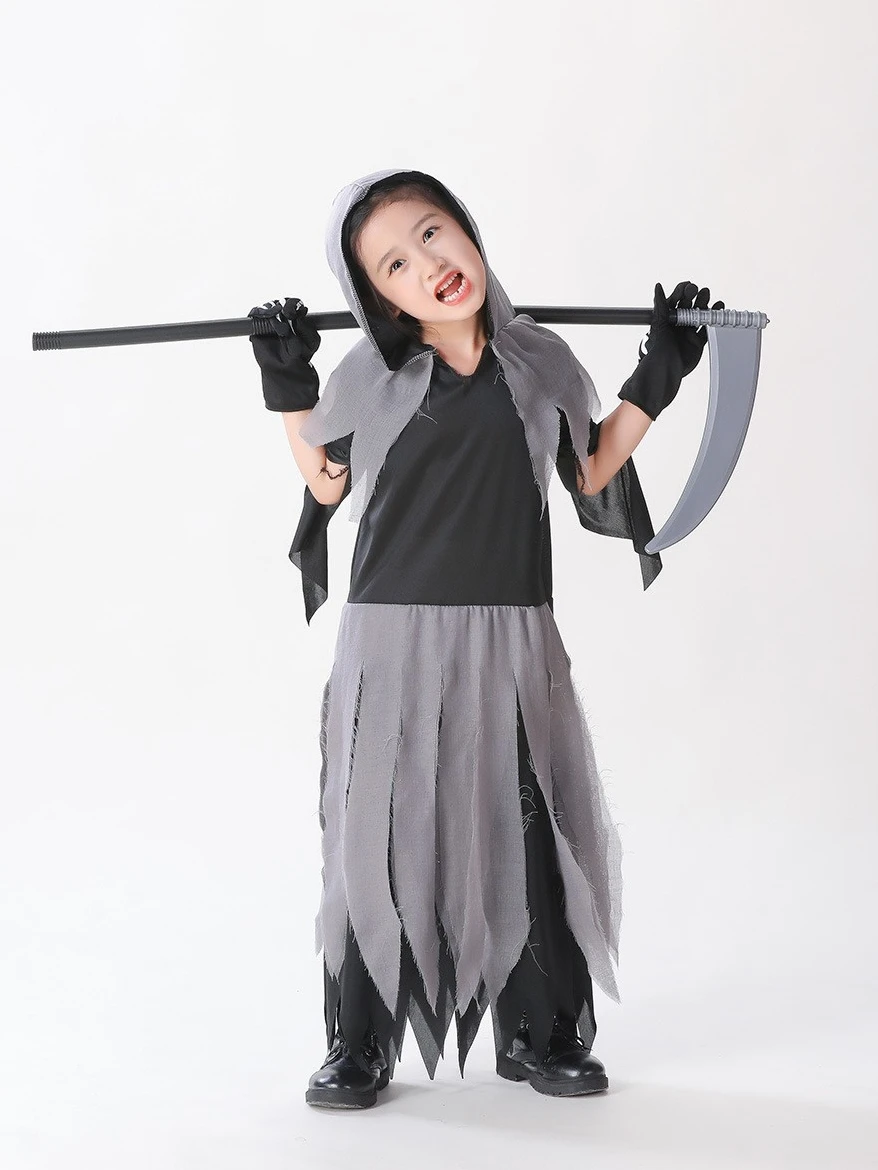 Novo loween crianças mistério terror morte deus traje fantasma festival cosplay monstro par desempenho roupas poliéster