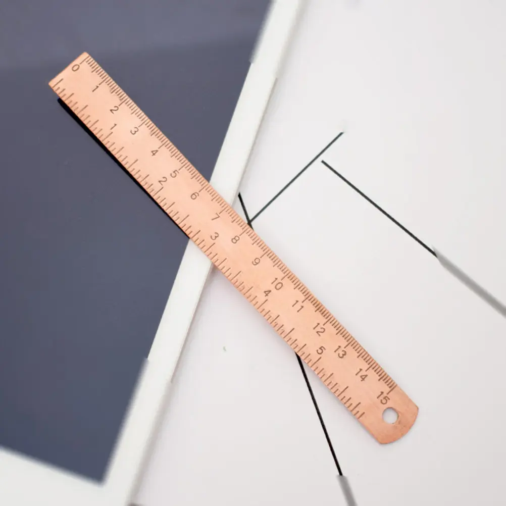 Professional Copper Ruler Drawing Tool Portable Lightweight Measuring Ruler for Artists Designers Students Architecture Office