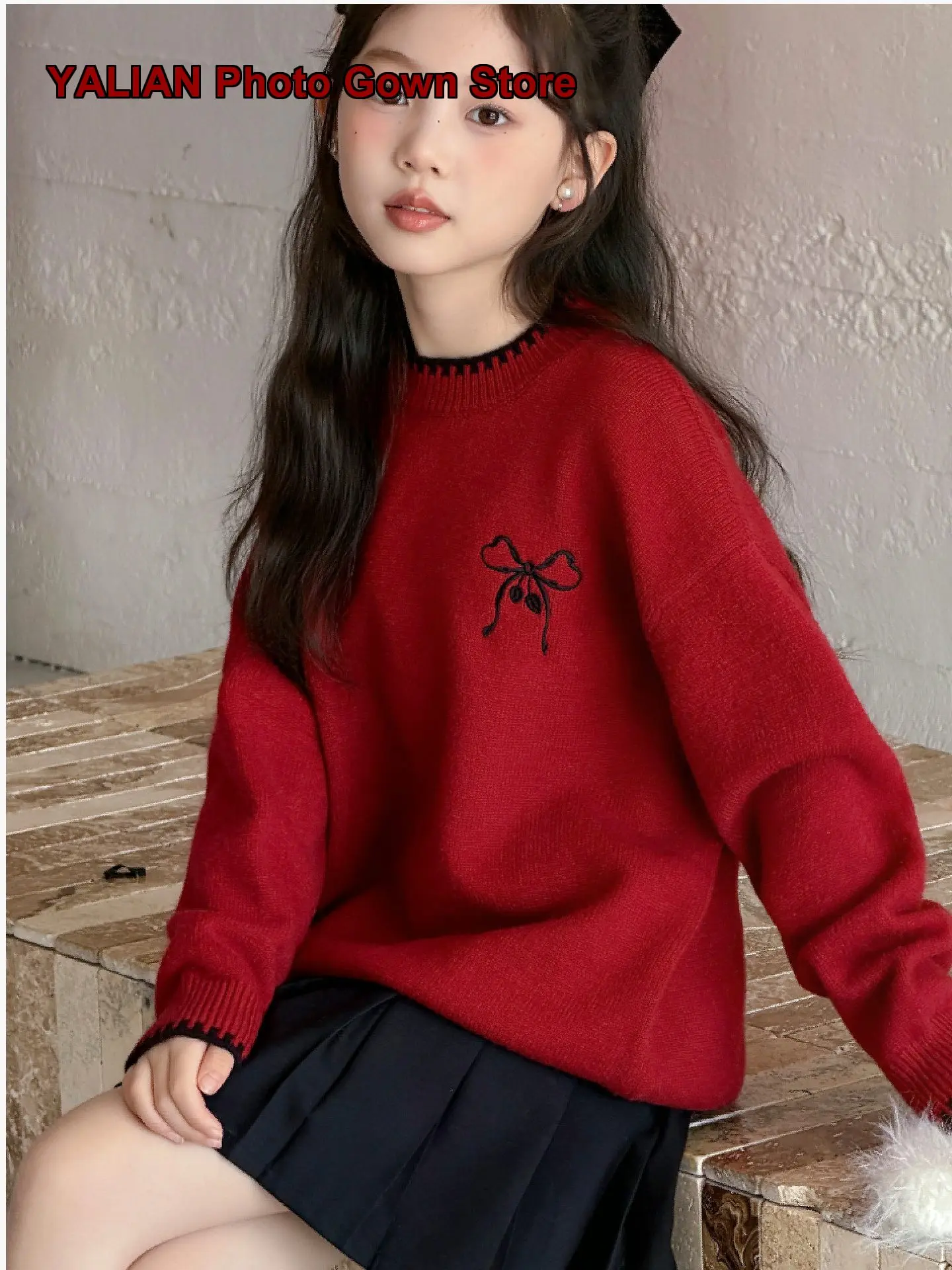 Children’s Knit Top for Zodiac Year Winter Base Layer Older Kids Super Stylish Girls