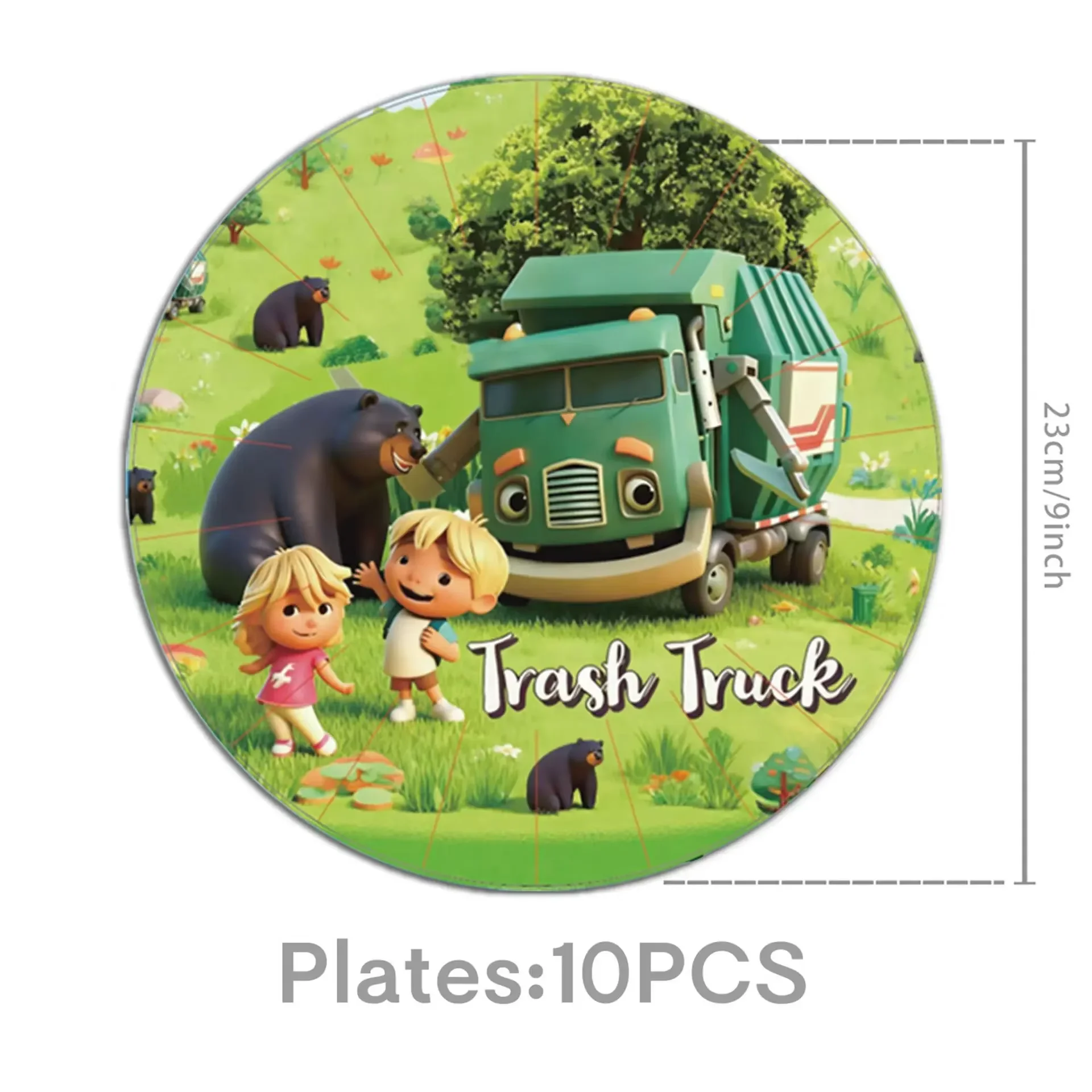 Luckly Hank Trash Truck Birthday Party Decorations Disposable Plate Cup Balloons Kids Favor Gift Baby Shower Kids Event Supplies