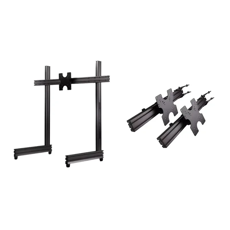 Next Level Racing Carbon Grey Elite Freestanding Single and Triple Stand Bundle for Joysticks & Game Controllers