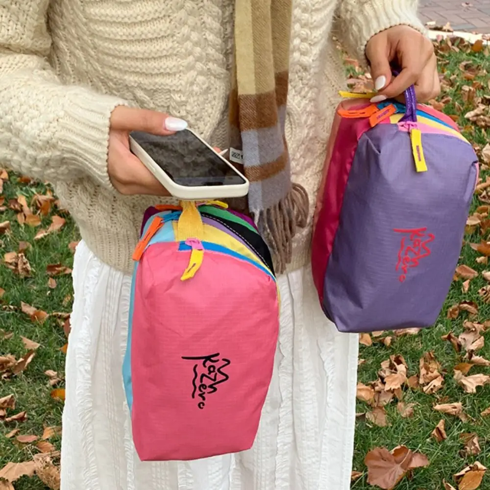 Lightweight Multifunctional Dopamine Makeup Bag Zipper Multi-Pocket Nylon Toiletry Bag Waterproof Coin Purse Carryall Women