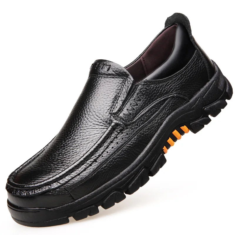 

Men's Leather Slip-on Loafers Casual Comfortable Non-slip Soft Sole Walking Shoes Business Daily Outdoor Driving Shoes
