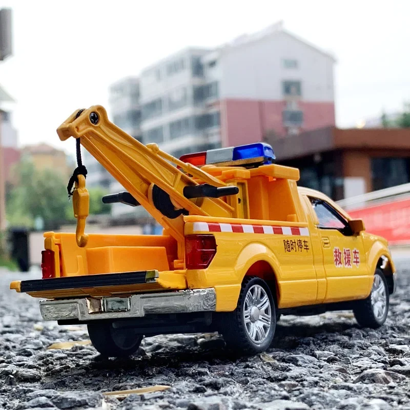 1:32 Legering Pull Back Model Rescue Trailer Auto's Diecasts & Toy Vehicles Speelgoed Diecast Legering Model Auto Collectible
