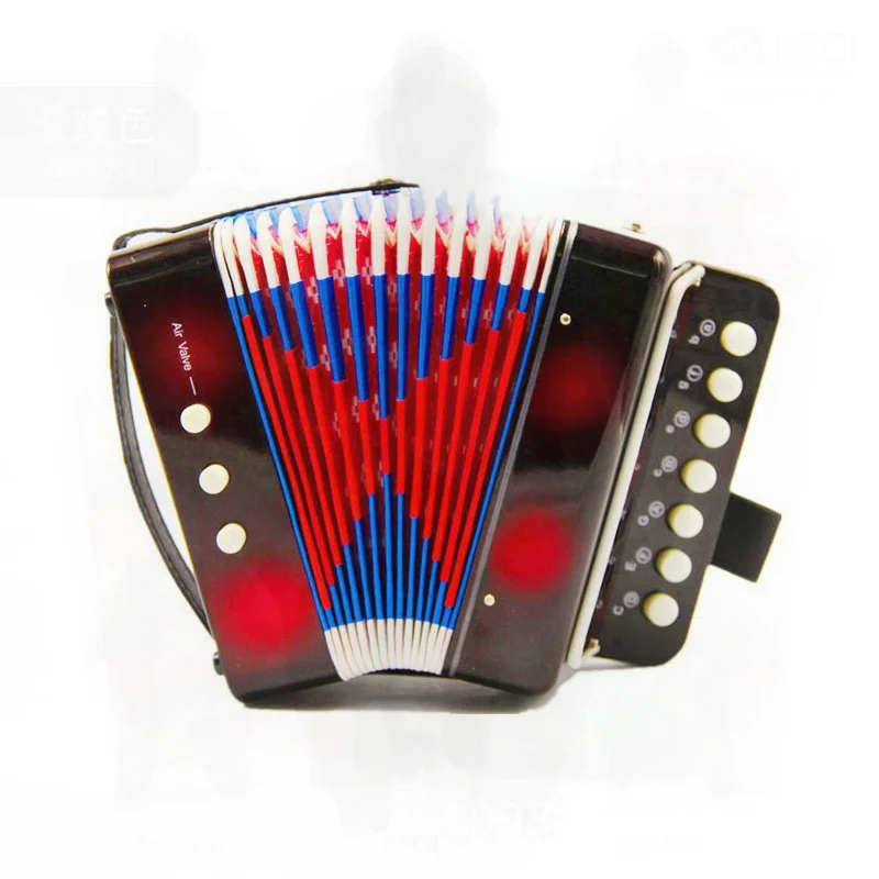 Yue 7-Key 2-Bess kinderen Accordeon Educatief Muziekinstrument Vroeg Leren Piano Speelgoed Hersenen Interactief voor Kinderen