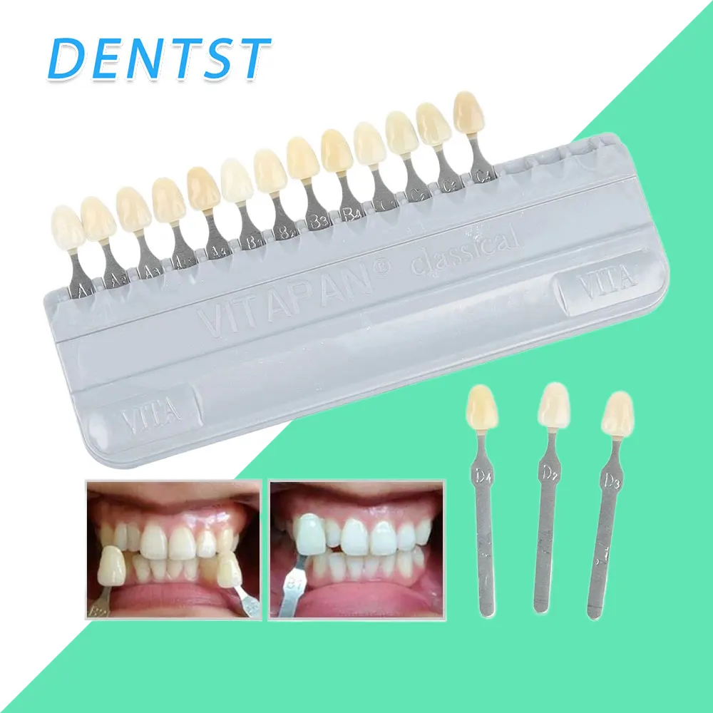 Teeth Shade Guide 16/29Colors Classical Dentistry Whiting Porcelain VITAPAN Model Tooth Colorimetric Plate Polishing Kit Ceramic