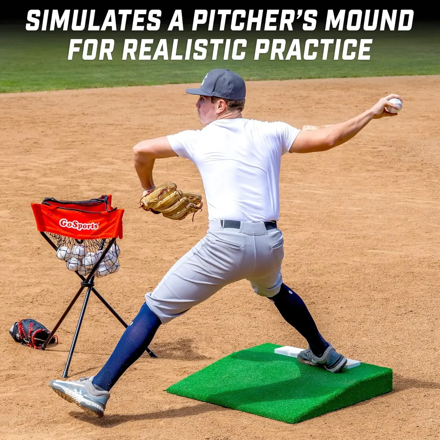 Portable Pitching Mound for Baseball Pitchers - 30 x 30 x 4 Inch