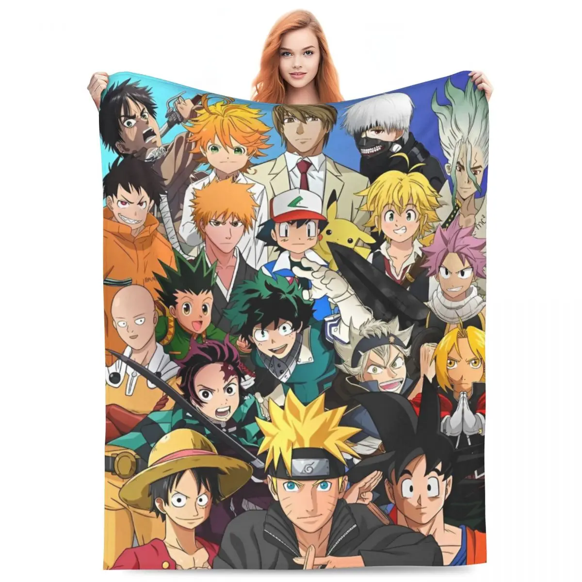 Soft Warm Blanket Decorative N-Narutos Anime Throw Blanket Flannel Bedspread For Living Room Print Sofa Bed Cover