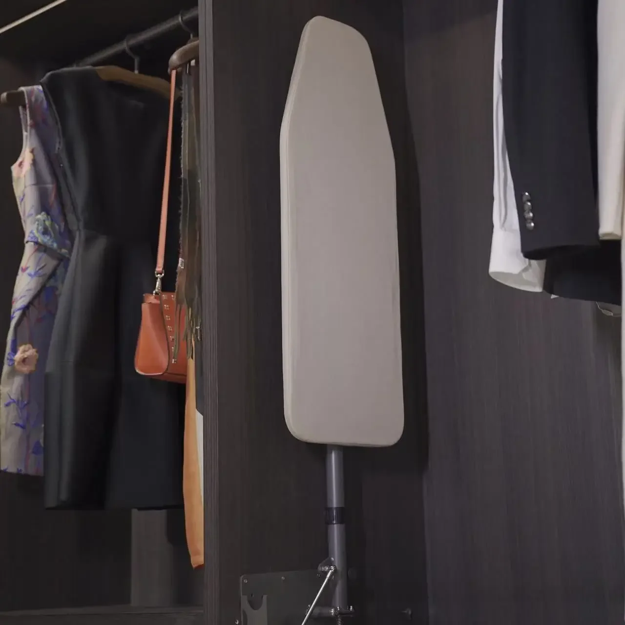 Household hidden ironing board Push-pull damping folding wardrobe ironing board