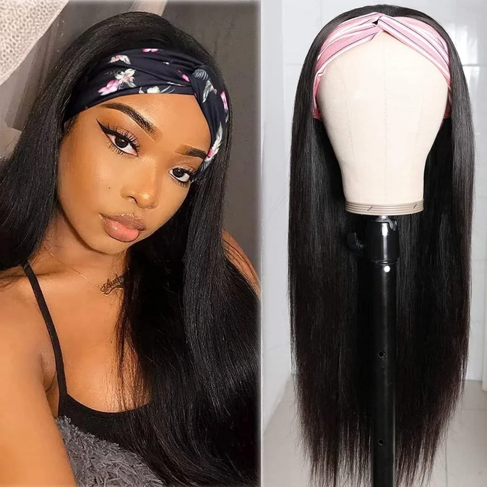 Perruque Brésilienne 180% Naturelle Remy, Cheveux Lisses, Densité 100%, pour Femme Africaine