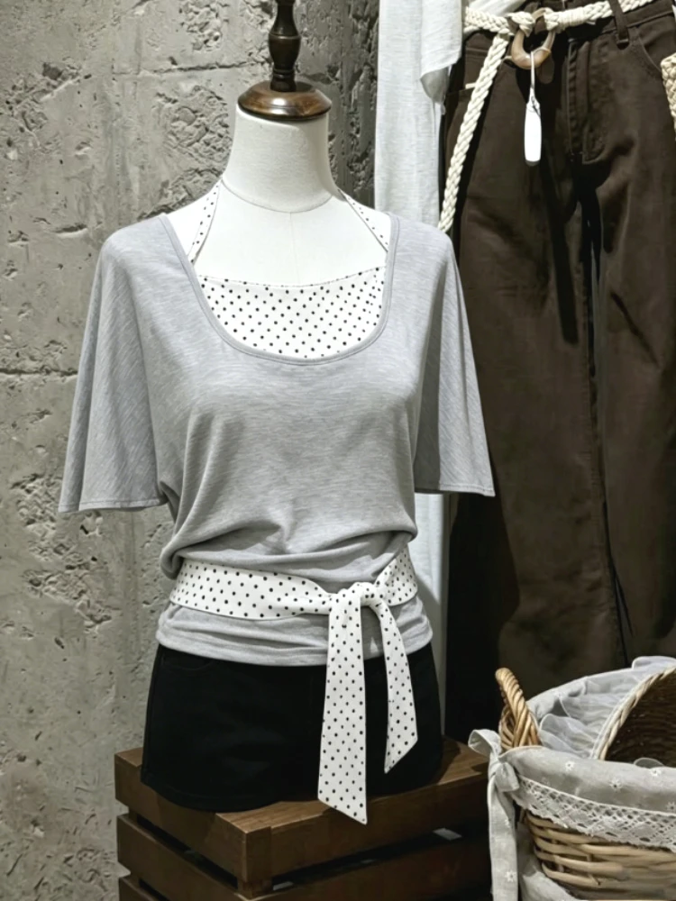 Y2K Fairy Grunge Ruffle Short Sleeve Tops Female Harajuku Retro Japanese Vintage Sweet Daily Street Matching Outfit Extra Wear