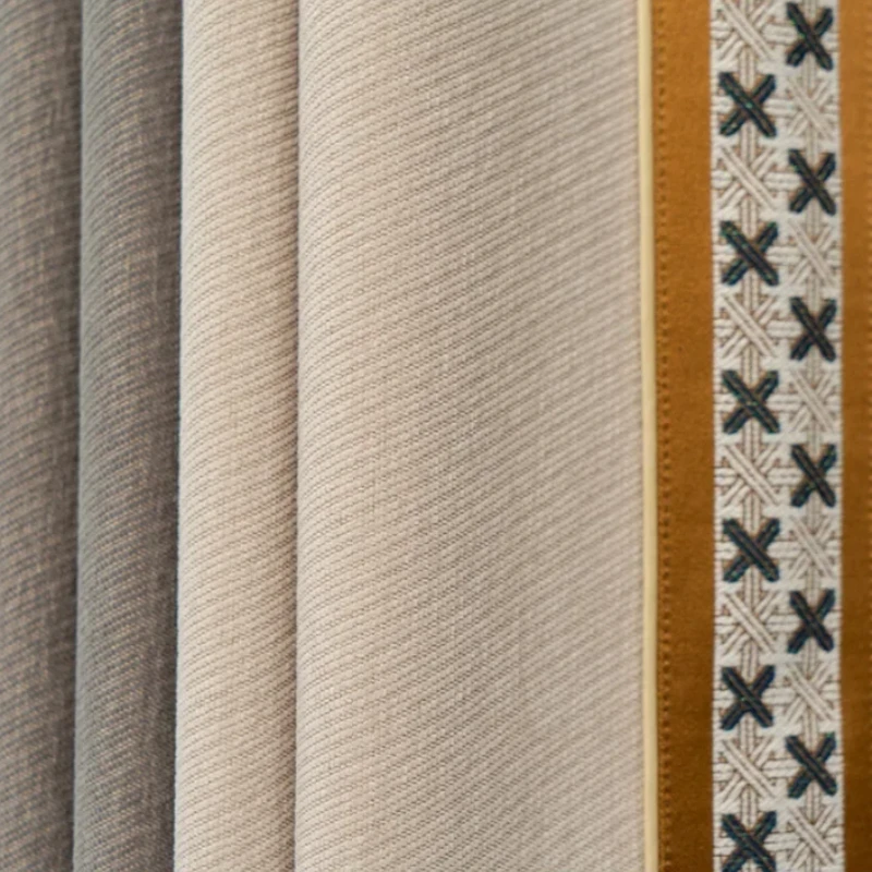 

Custom Size Fashion European Thickened Curtains for Living Room Bedroom Simple Customization Solid Color Valance Decoration