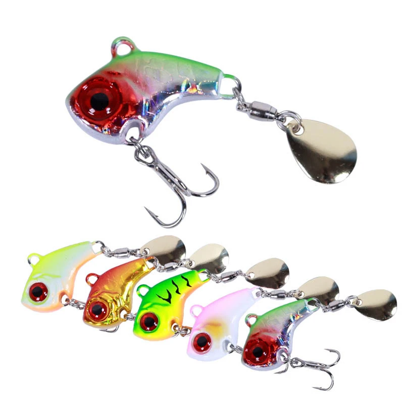 Metal Mini VIB Spoon Spin Sequin Lure, Hard Bait, Crankbait, Vibration Spinner, Sinking Fishing, Spoon, 7g, 10g, 14g, 20g