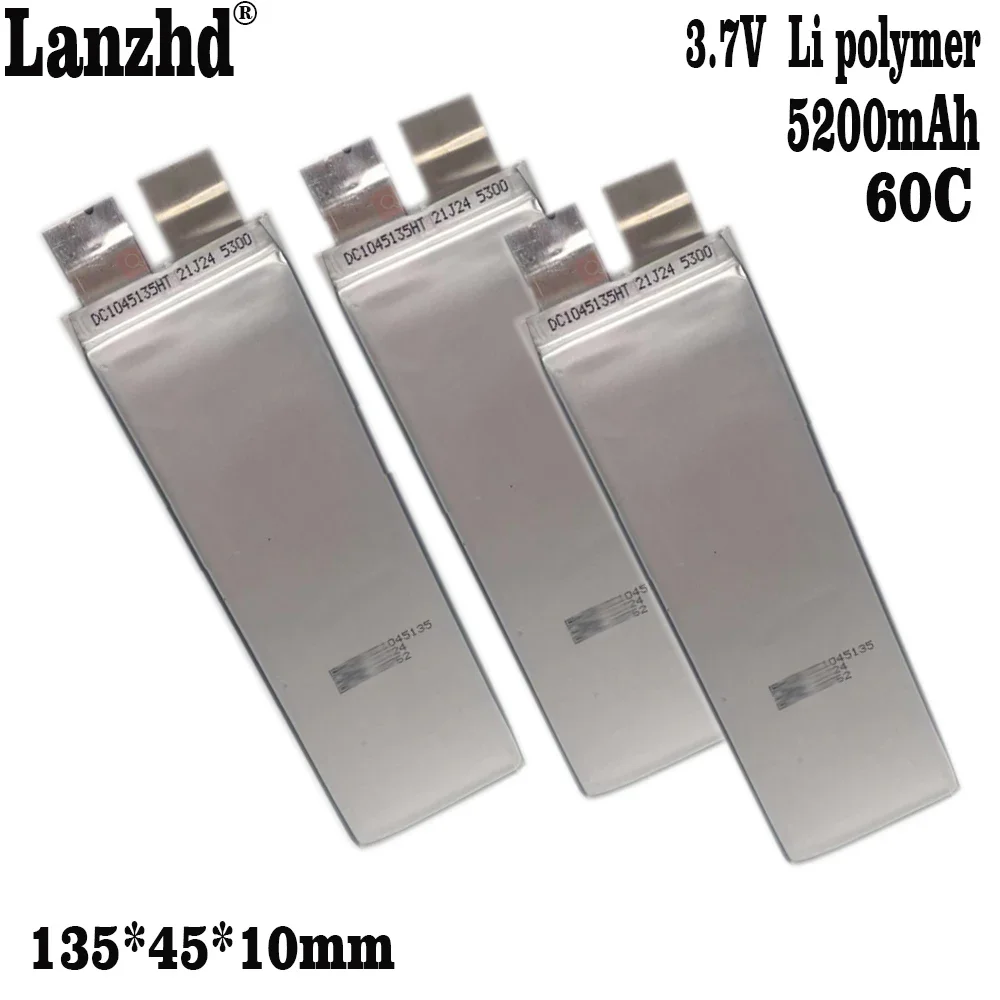 1-10pcs 5200mah 3.7V 1045135 Li-polymer Rechargeable Battery for  Igniter welding machine Power Bank Li Po Battery