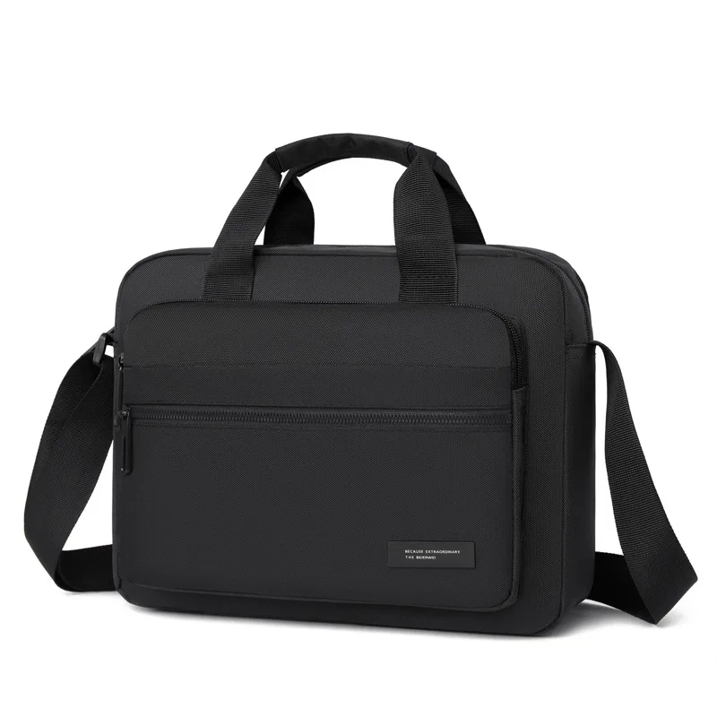 

Men's Business Leisure Shoulder Bag Horizontal Large Capacity Work Commuting Crossbody Handbag Simple Oxford Cloth Messenger Bag