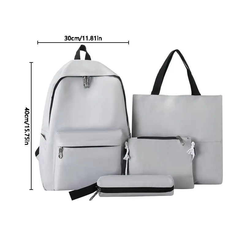 4PCS large-capacity Shoulder Bag Simple Classic Backpack Primary And Secondary School Students Schoolbag Four Sets