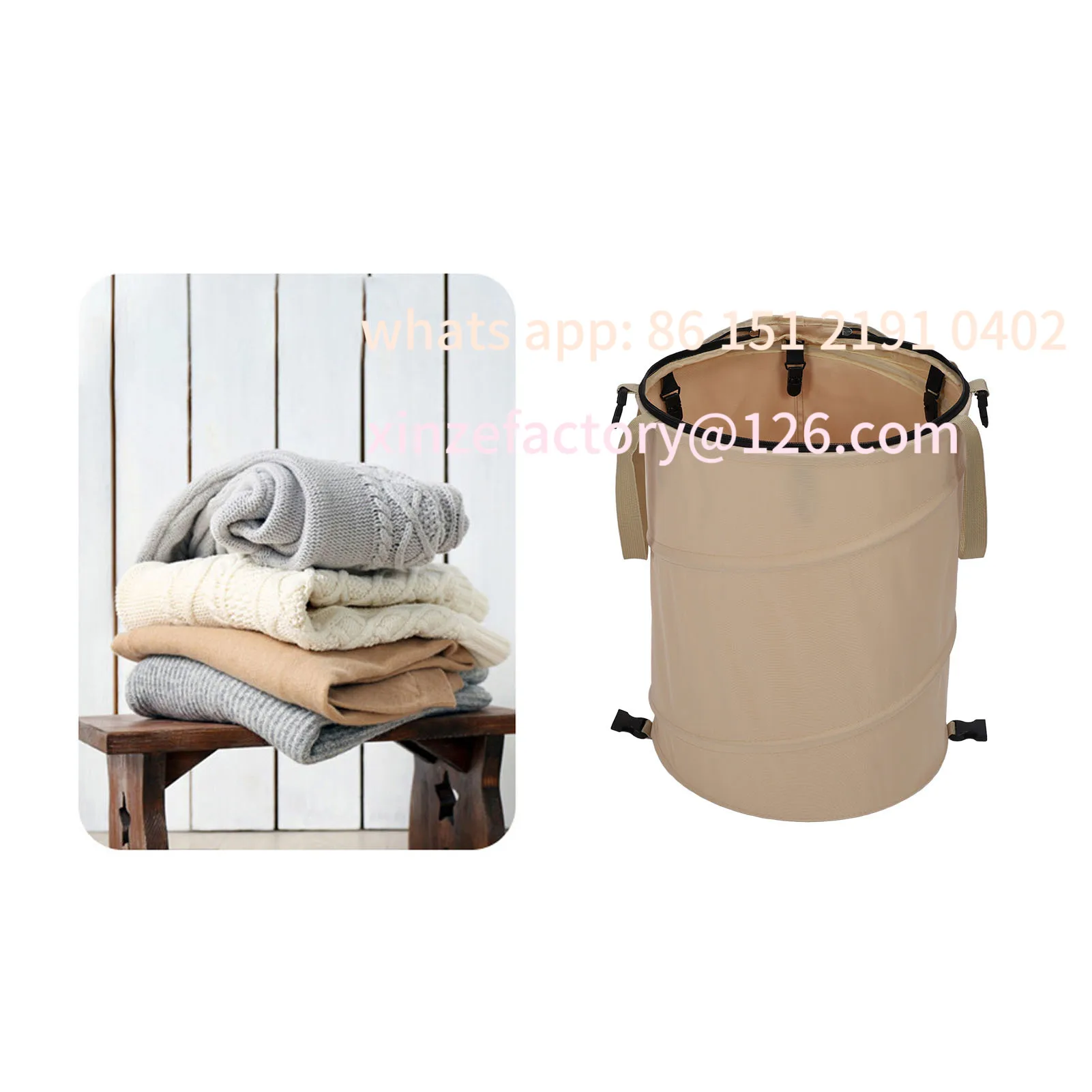 Customizable Camping Trash Can Large Capacity Portable Multifunctional 600D Oxford Cloth  Utility Container with Lid Foldable Tr