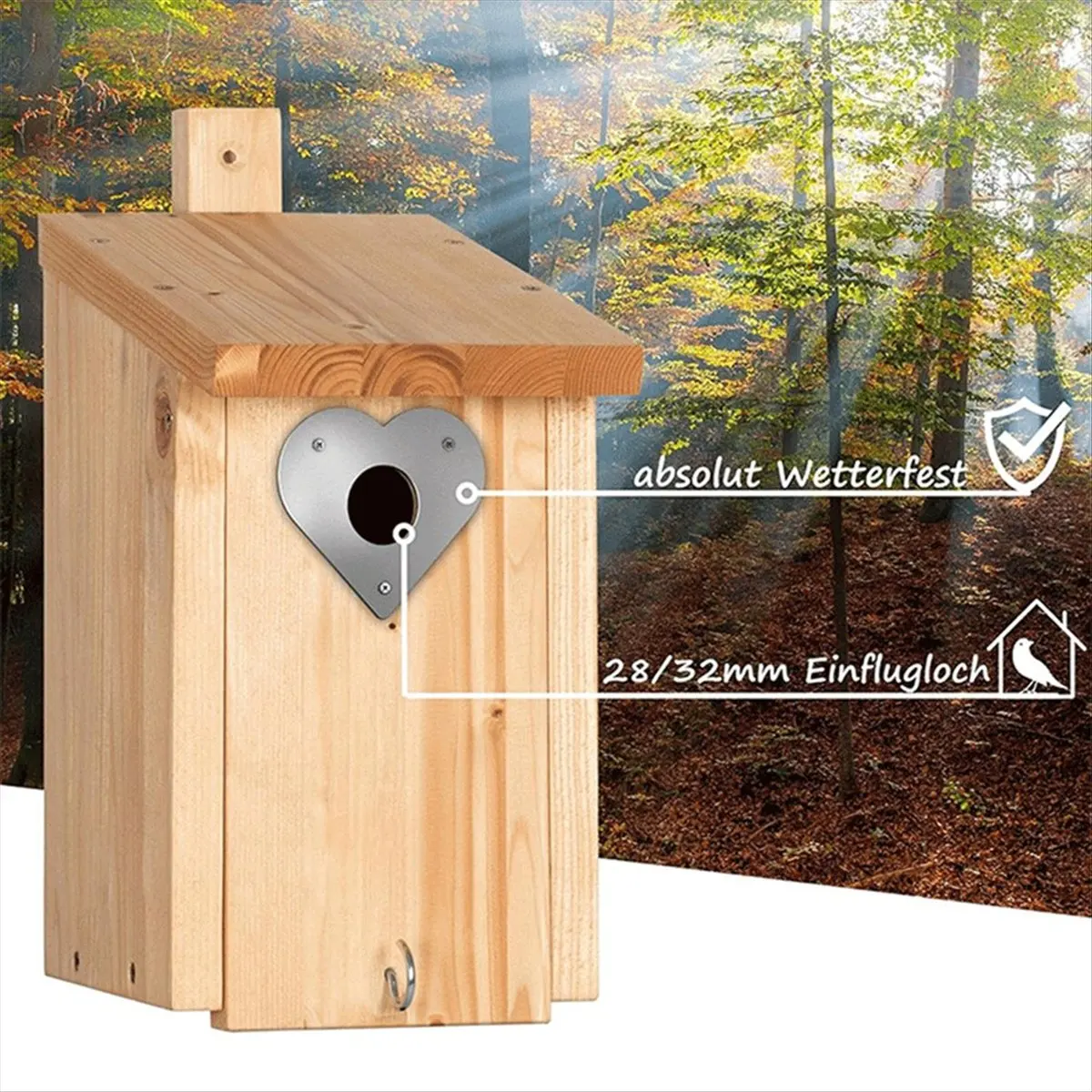 X16A Hot Woodpecker Protection for Nesting Box and Bird House - Extra Safe Flight Hole Protection for Nesting Boxes (28 + 32 mm)