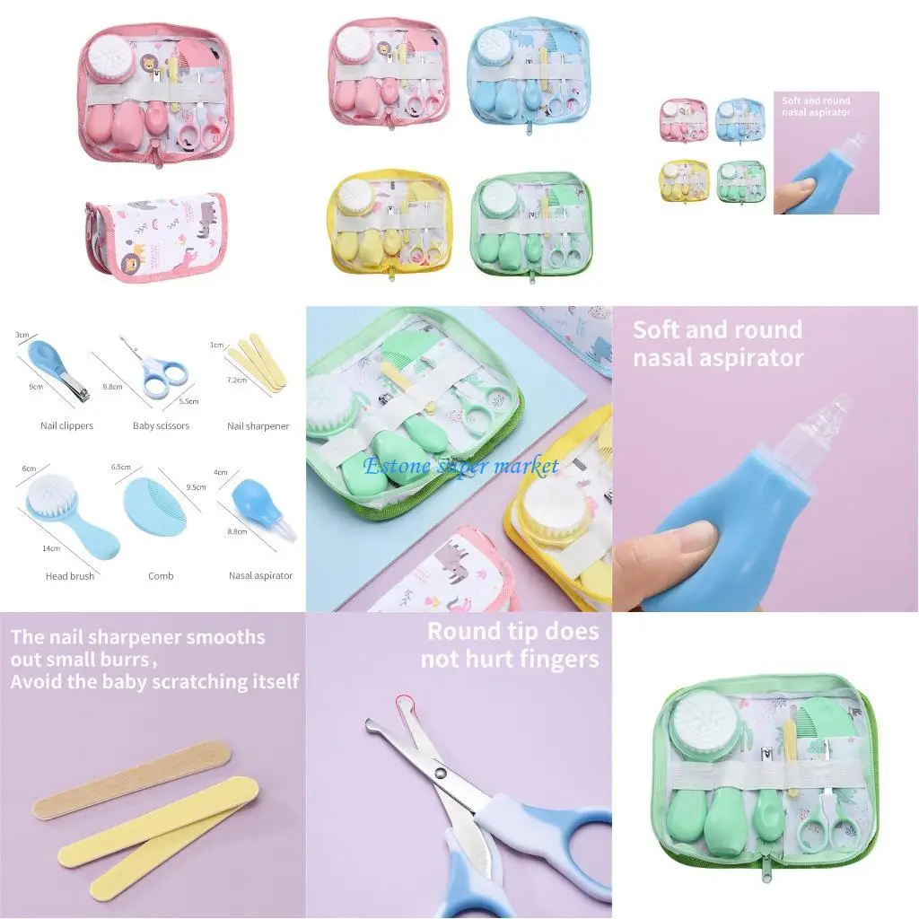 

090B 6pcs Baby Grooming Combo Baby Tool Set Versatile Tools for Each day Baby Hygiene