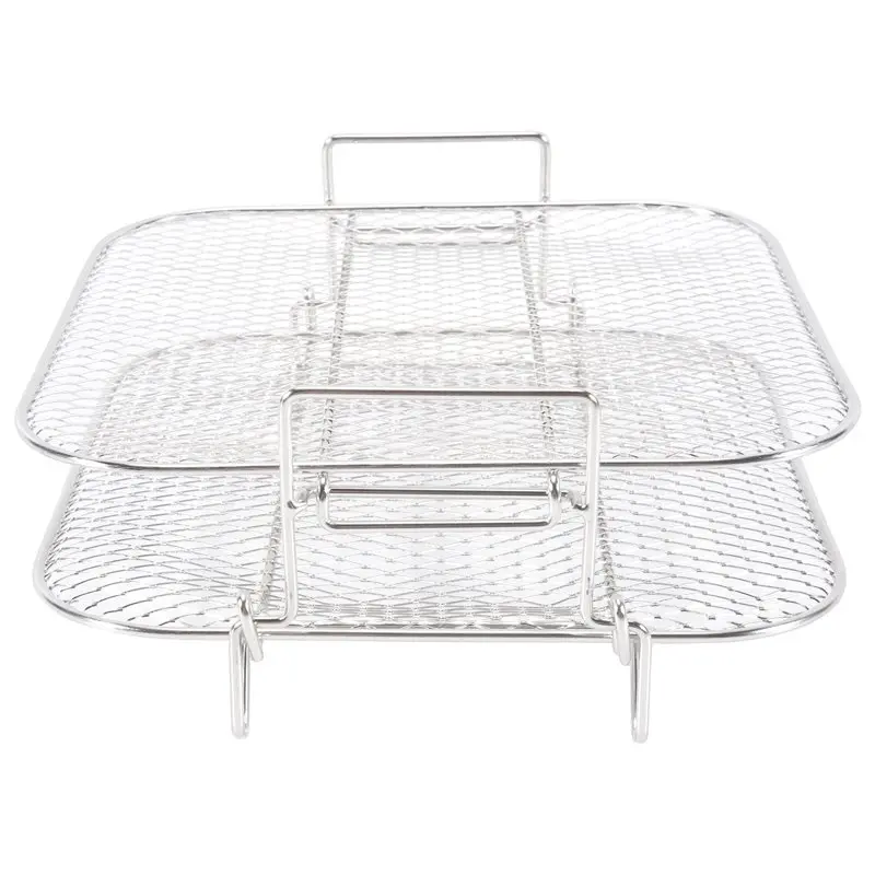 ABGP-2-Layers Air Fryer Grilling Rack Air Fryer Stainless Steel Grilling Rack For 4.2-5.8QT Air Fryer Kitchen Oven Steamer Cooke