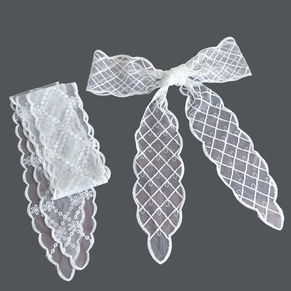 

Skinny Long Strip Small Scarves Lace Embroidery Hair Scarf Long Ribbon Hair Band Adjustable Bow Turban Headband Sweet Hair Ties