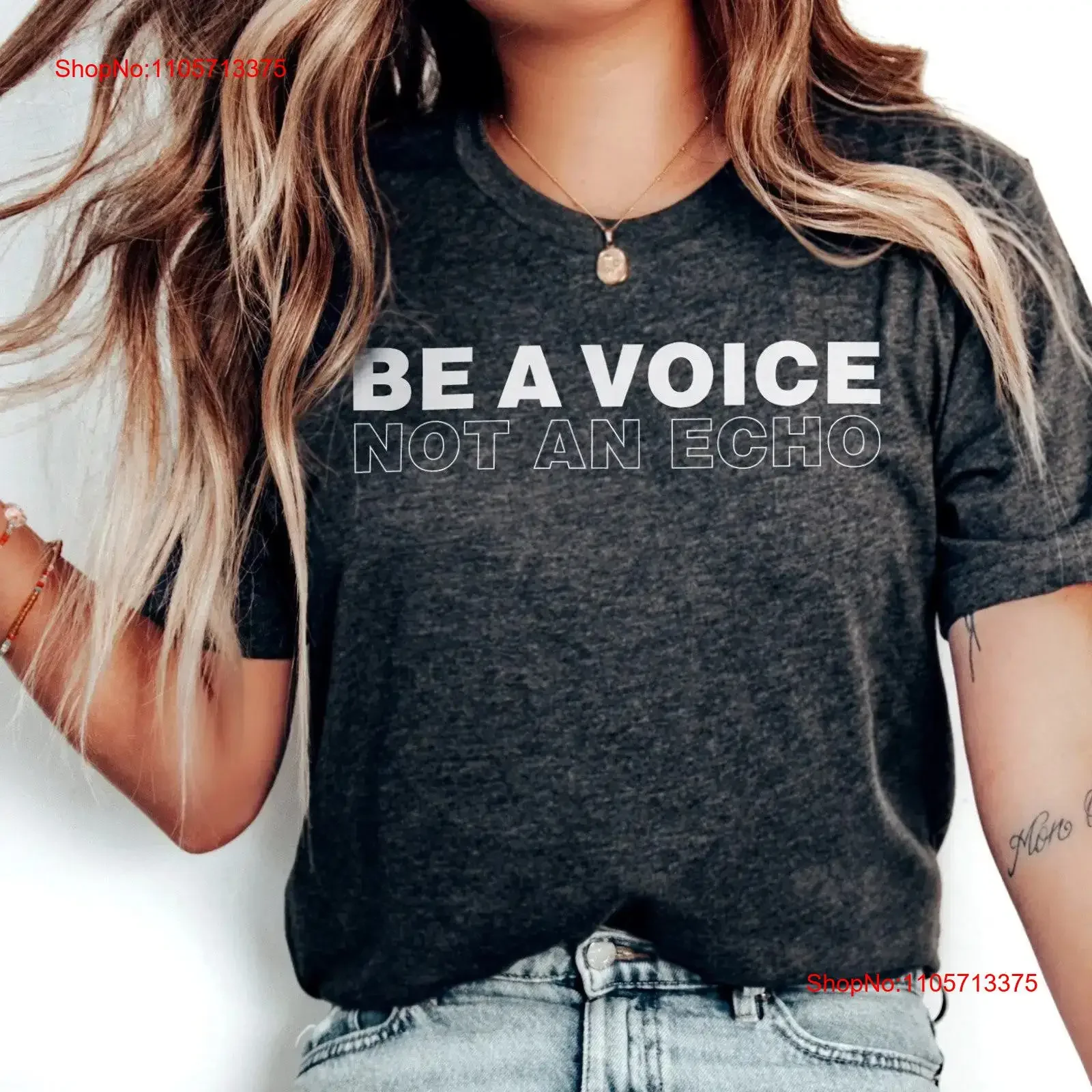 T-shirt « Be a Voice Not an Echo » inspirant pour les enseignants, les défenseurs et les défenseurs de l'inclusion éducative, style vintage délavé, décontracté