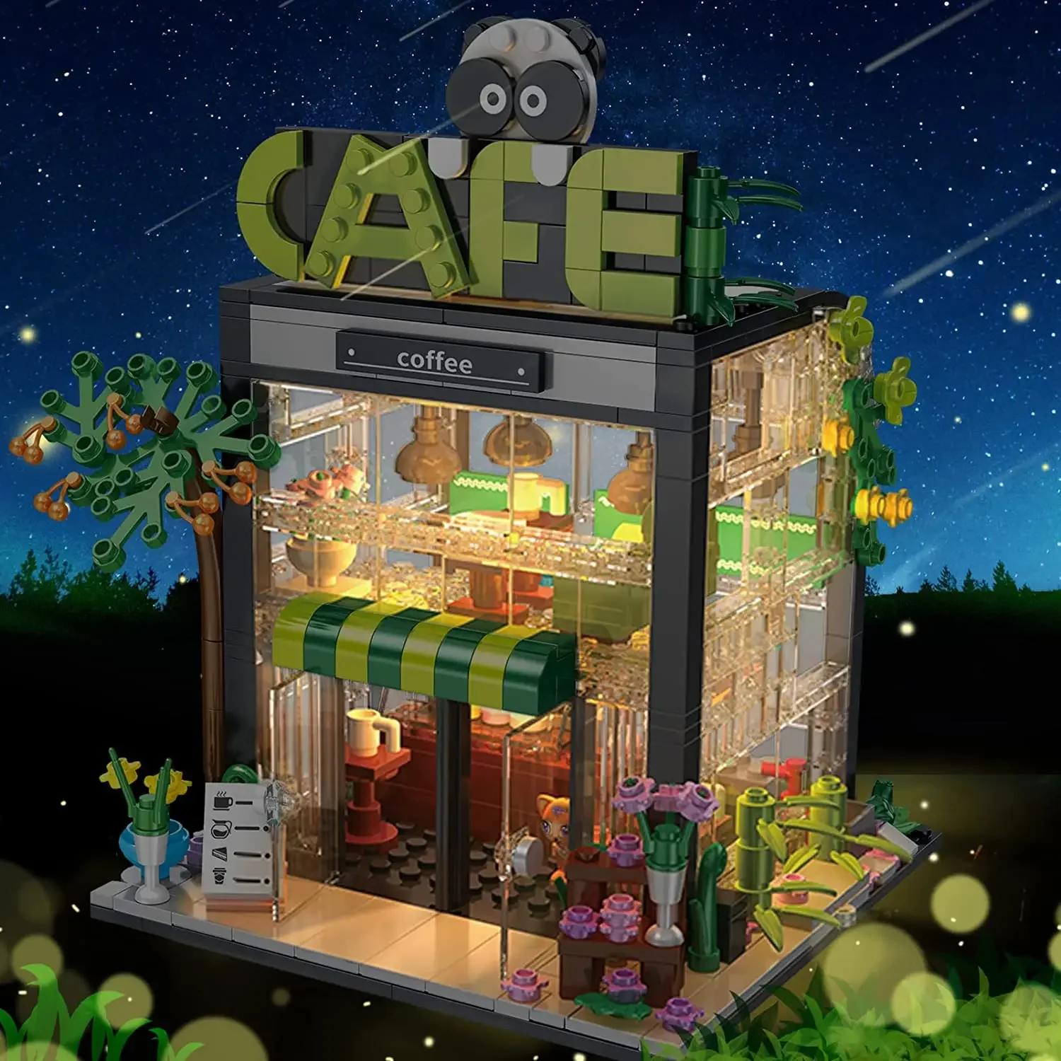 Blocs de construction créatifs, Bouquet de fleurs, magasin, maison, vue sur la ville, café, Puzzle, briques, jouets pour enfants, cadeaux