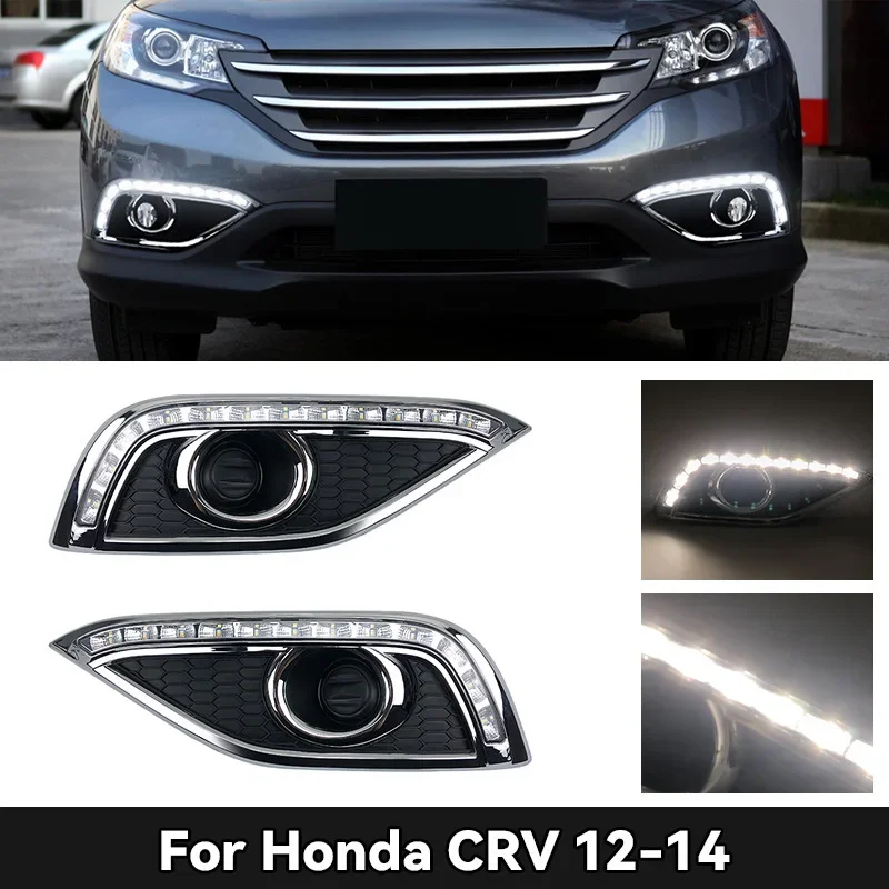 Honda Crv Led Daytime Running Lights Special Design For 12-14 Models Car Turn Signal Lights Fog Conversion