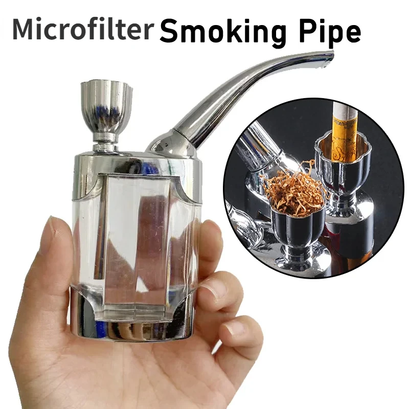 Complete set Cleanable Acrylic Smoking Pipe Fashion Microfilter Tobacco Pipe Circulation Reduce Tar Smoke filter Cigarette Tool