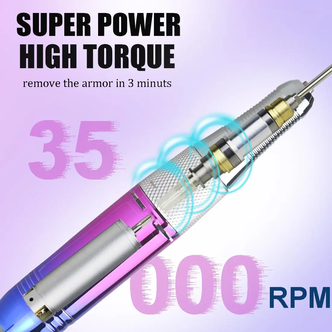 Professional 35000 RPM Electric Nail File Machine for Manicure Pedicure New Acrylic Nail Drills Made of Durable Plastic