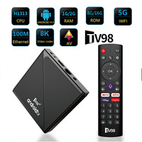 TV98 ATV S905W2 TV Box 8K Android 14 Dual Band Set Top Box 2.4/5G 4+64G Voice Remote WiFi Media Player Smart TV Box EU Plug
