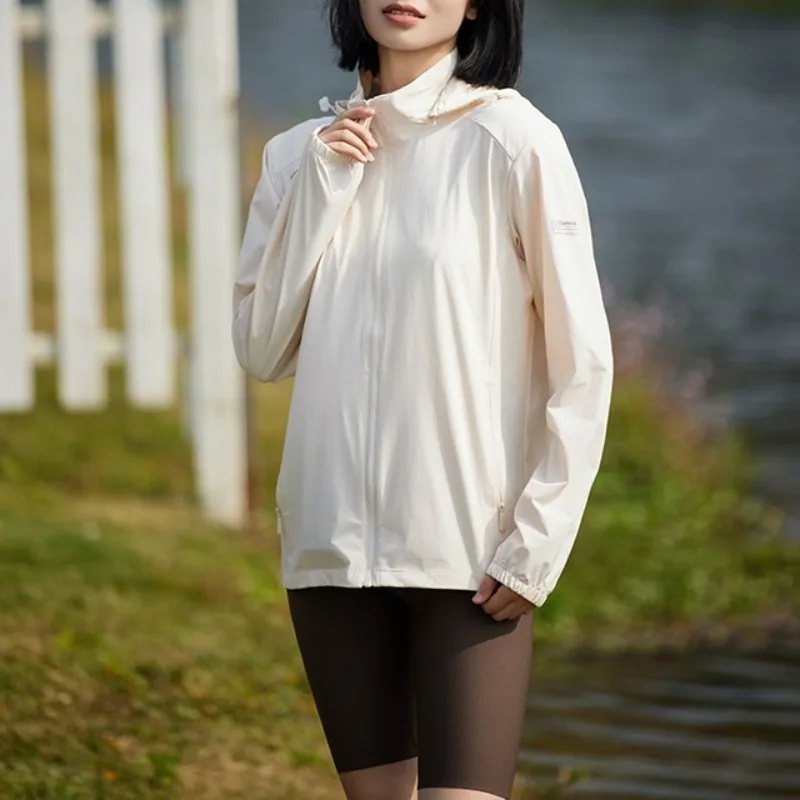 Women's Spring Autumn Hooded Solid Pockets Zipper Cardigan Long Sleeve Hoodies Jacket Coats Casual Loose Office Lady Tops