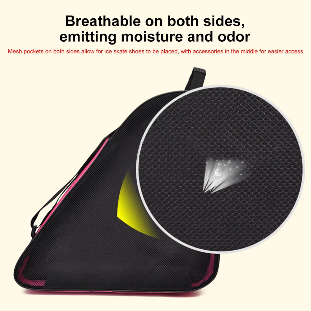 

Kids Figure Skating Bag Breathable Thicken Skates Storage Bag with Sides Mesh Pockets Skating Shoes Bag Single Shoulder/Handheld