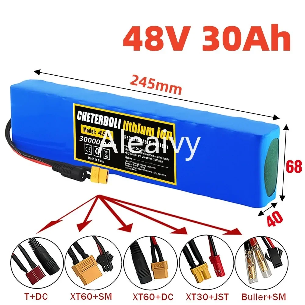 

48V 30Ah 18650 Lithium Battery Pack 13S2P 1000W High Power Battery for 54.6V 250W 350W 500W 750W ebike Motor Kit With Charger