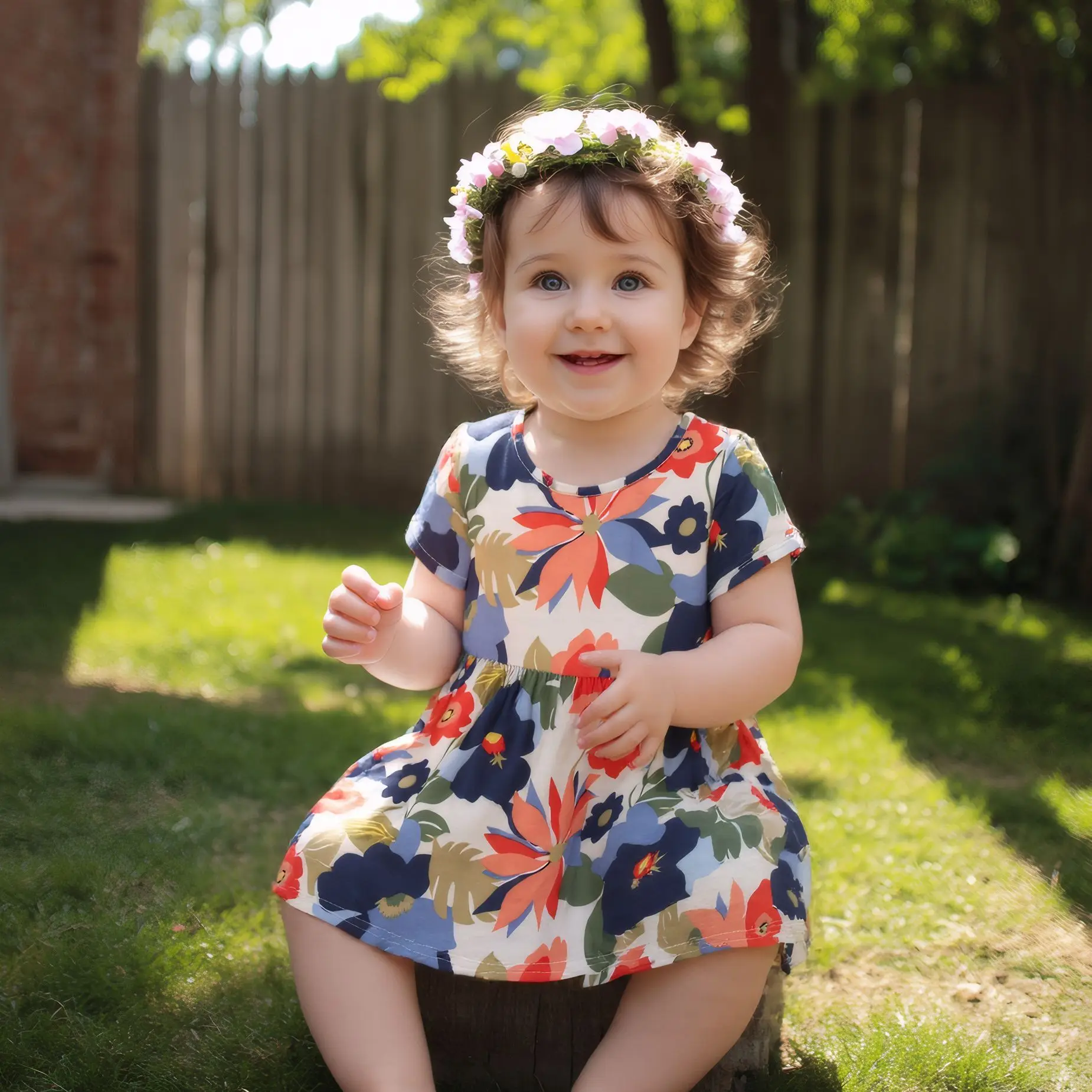 Sanlutoz Summer  Cotton Baby Girls Dresses Princess Dress for Baby Flowers Kids Clothes Soft