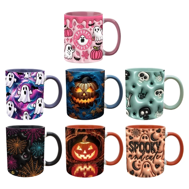 Seasonal Cup for Coffee and Tea with Handle and Fall Table Accent