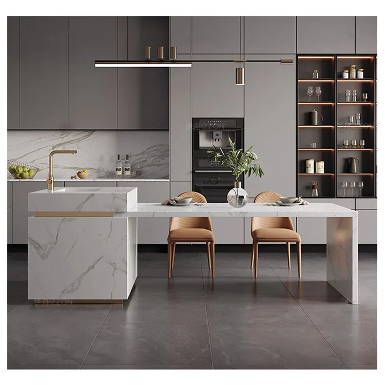 

#Luxury Island Dining Tables Marble Stone Dining Table 8 Seater