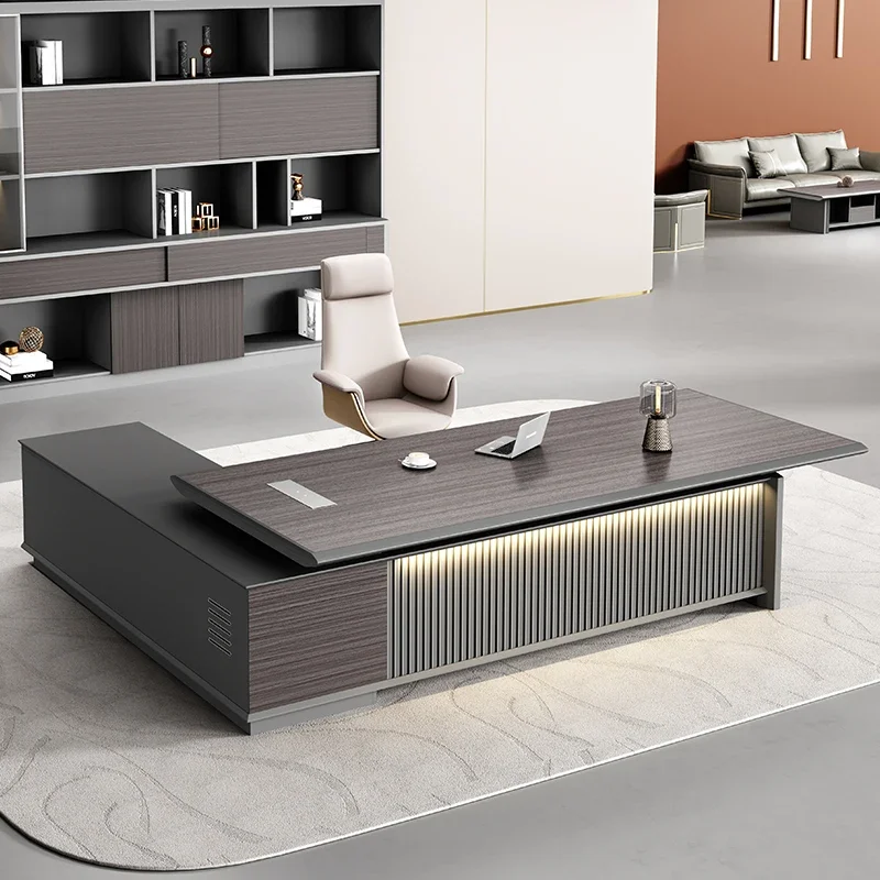 Chinese Simple Boss Desk Luxury Corner Art Modern High Quality Office Desk Storage Reception Design Escritorio Work Furniture