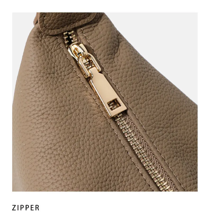 Echte Leder-Umhängetasche für Damen, hochwertige Unterarmtasche, exquisites Design in Knödelform, weiße Einzelschultertasche – Detail 12