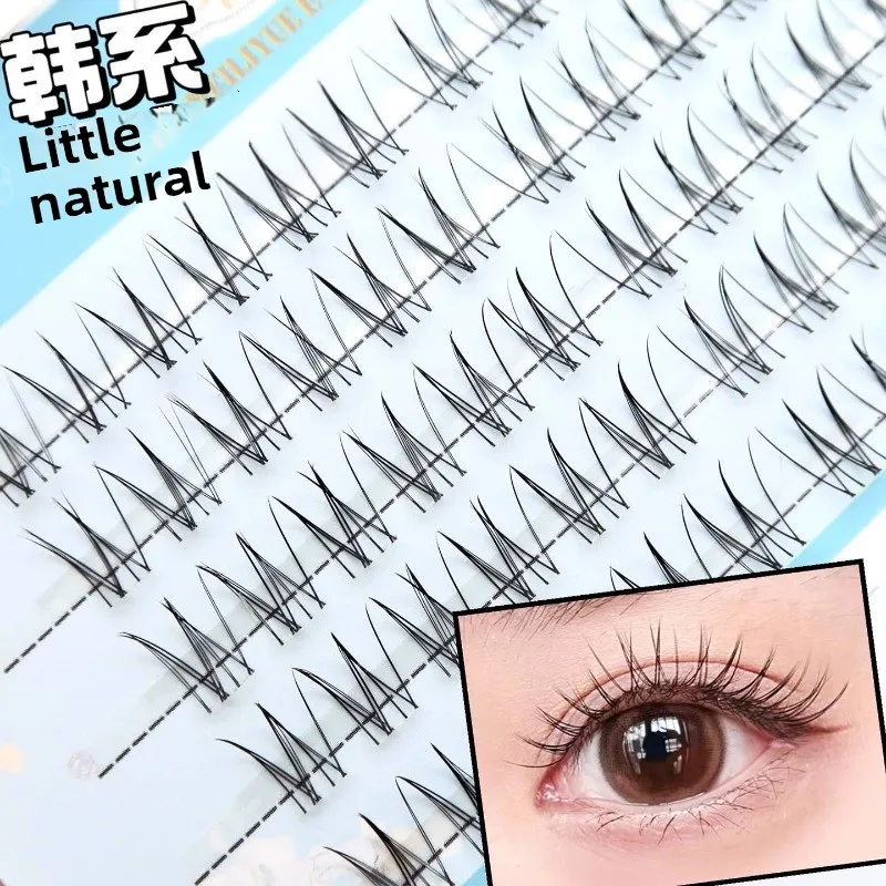 Korean Girl Group False Eyelashes Natural Simulation Segmented Single Cluster Curled Bridal Makeup Eyelashes Can Be Reused