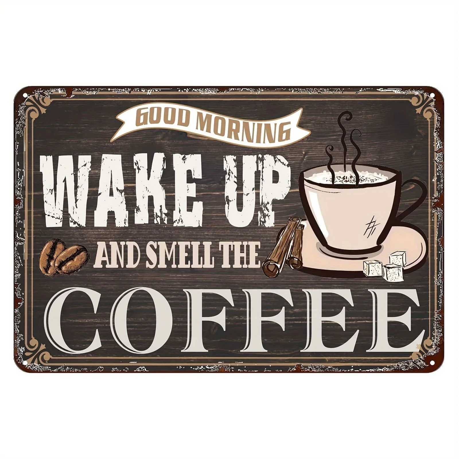 Vintage Coffee Metal Sign - Rustic 